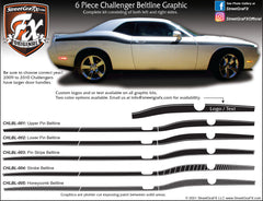 2009 - 2010 Dodge Challenger Beltline Stripe Complete Graphic Kit "Left & Right Sides"