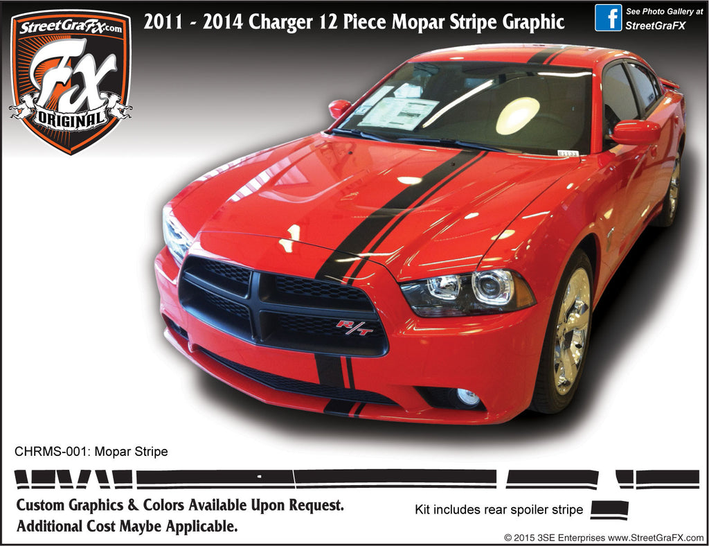 2011-2014 Dodge Charger Euro Stripe Complete Graphic Kit