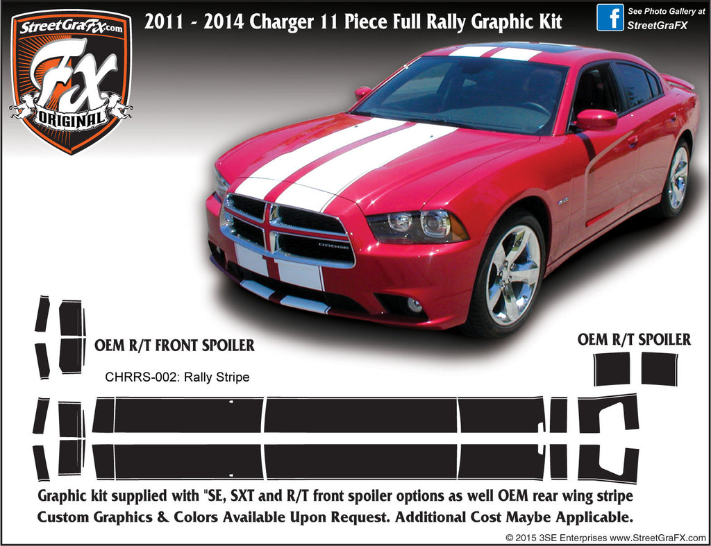 2011-2014 Dodge Charger Rally Stripe Complete Graphic Kit