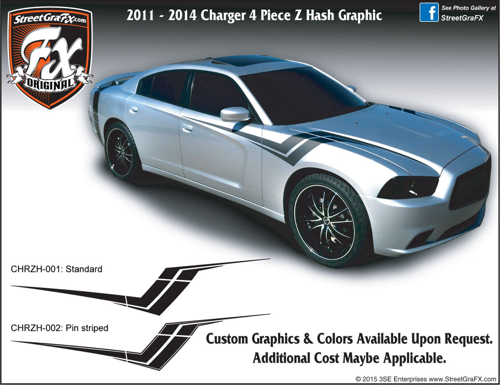 2011 - 2014 Dodge Charger Z Hash Complete Graphic Kit "Left & Right Sides"
