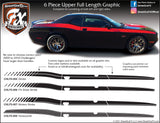 2011 - 2021 Dodge Challenger Full Upper Stripe Complete Graphic Kit "Left & Right Sides"