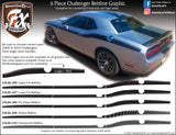 2011 - 2021 Dodge Challenger Beltline Stripe Complete Graphic Kit "Left & Right Sides"