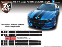 2015-2019 Dodge Charger Rally Stripe Complete Graphic Kit