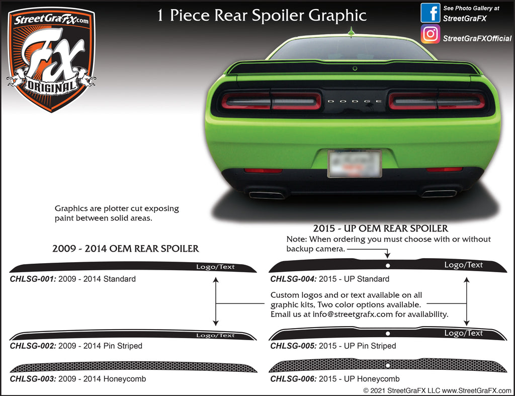 2015-2019 Dodge Challenger Rear Spoiler Graphic